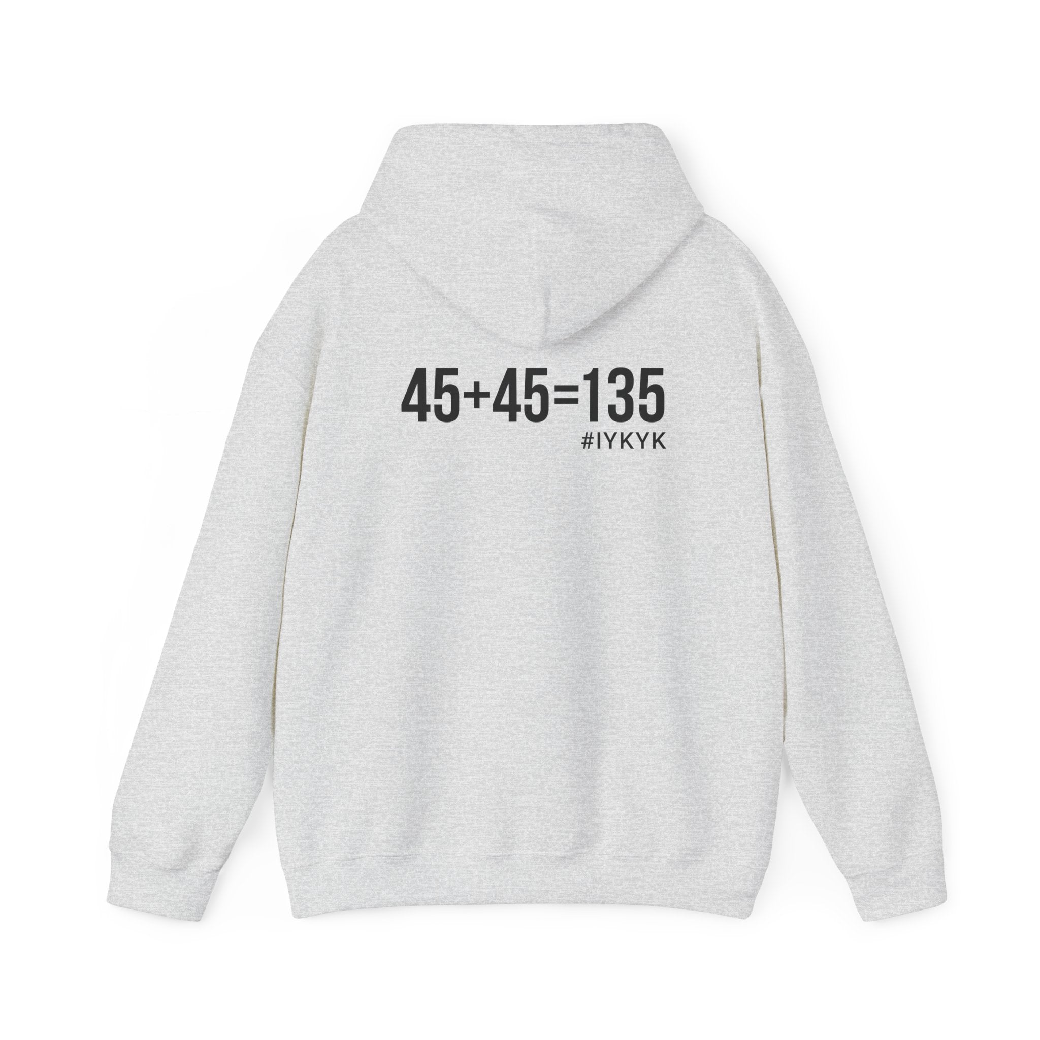 45 + 45 = 135 - Unisex Heavy Blend Hooded Sweatshirt  - Front & Back Print Black