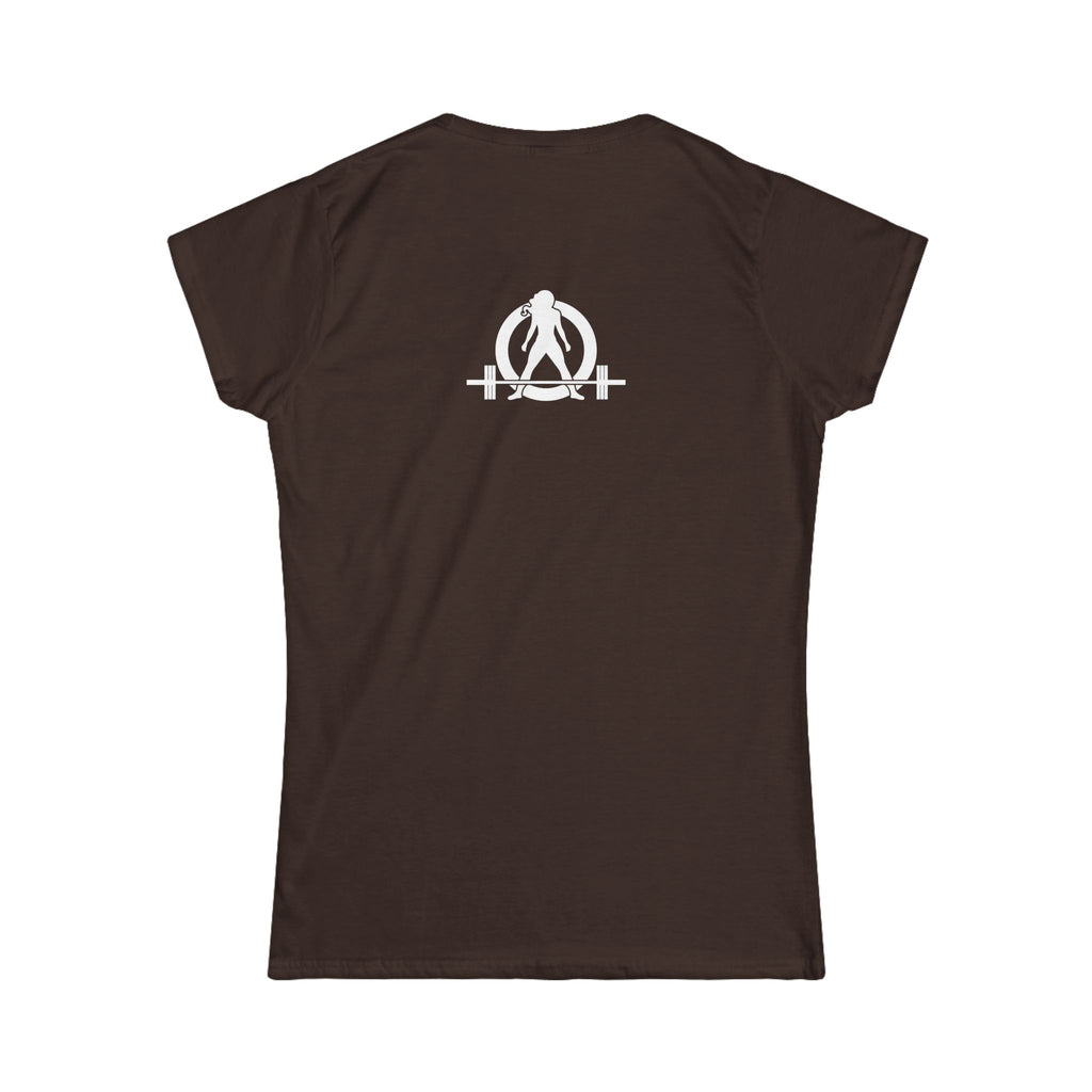 Lift Like A Girl - Women's Softstyle Tee - White Logo Main Front & Back