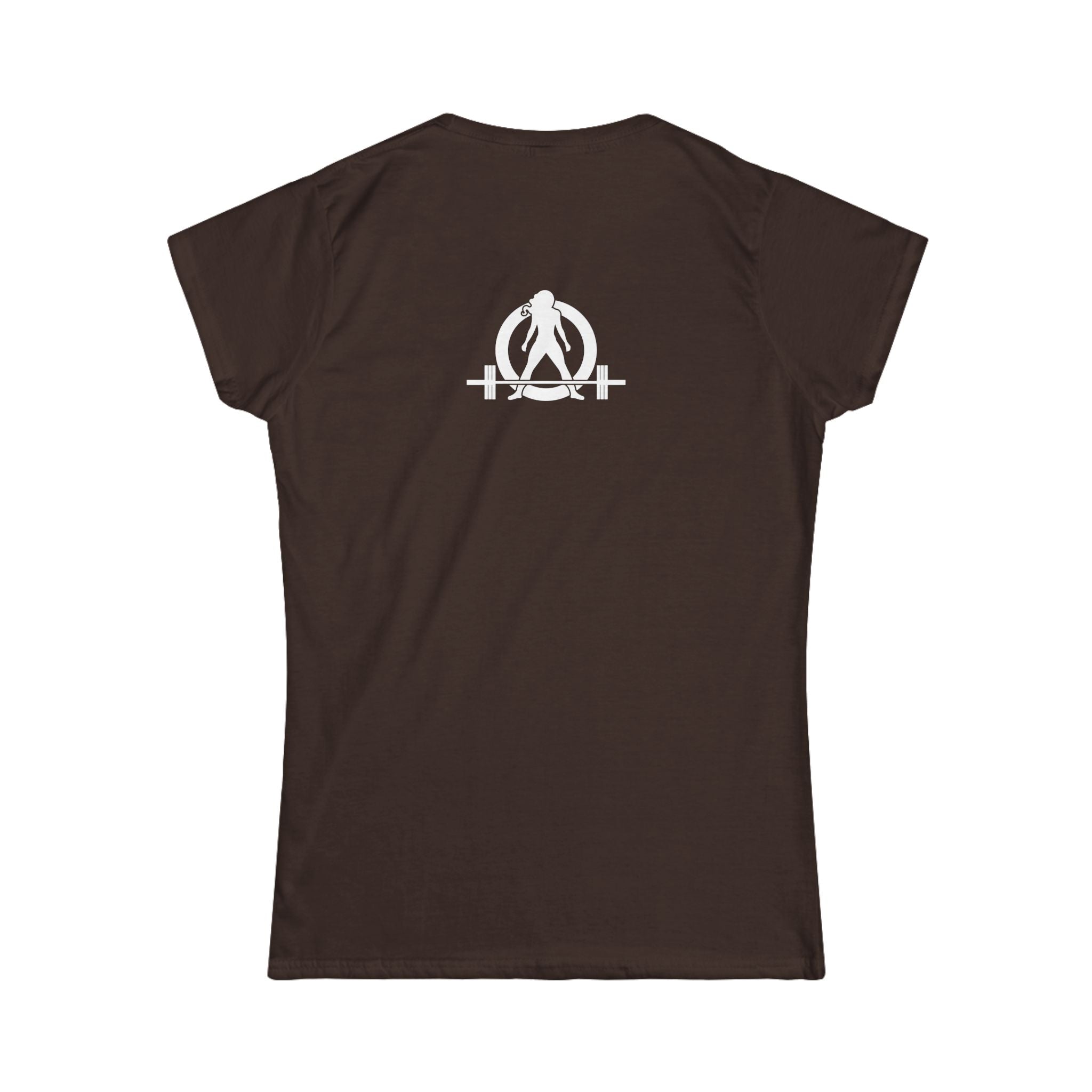 Lift Like A Girl - Women's Softstyle Tee - White Logo Main Front & Back