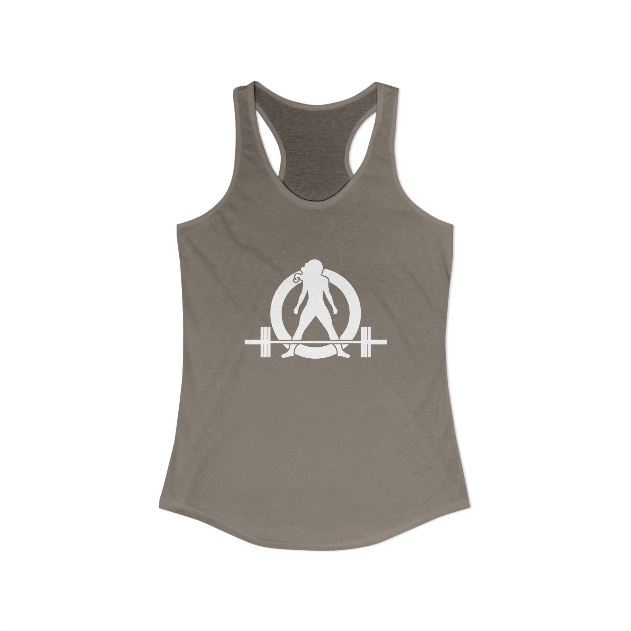 45 + 45 = 135 - Women's Ideal Racerback Tank - White Print Front & Back