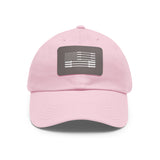 Star Barbell - Dad Hat with Leather Patch (Rectangle) - White Logo