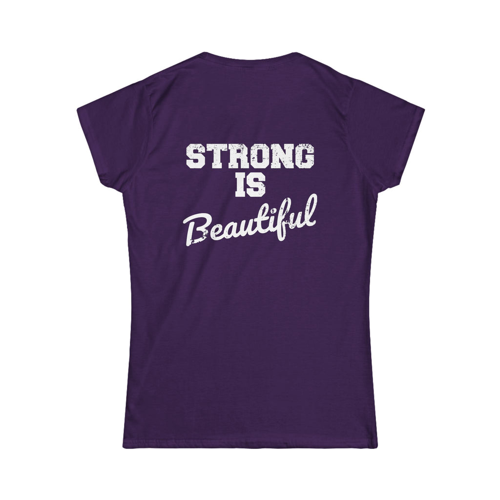 Strong Is Beautiful - Distressed White Logo - Women's Softstyle Tee (BEST SELLER)