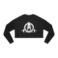 Women's Cropped Sweatshirt - Distressed White Logo