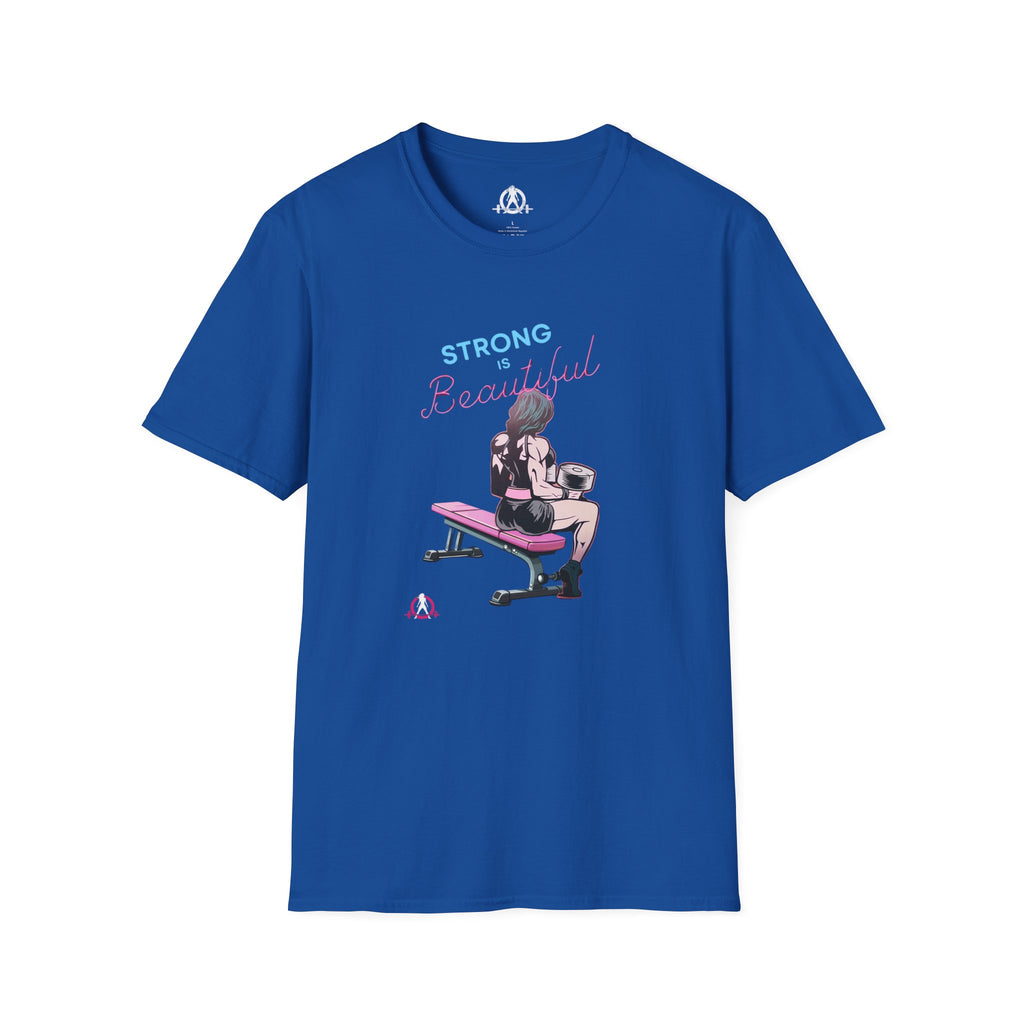 Strong Is Beautiful - Comic - Unisex Softstyle T-Shirt - White Print on Front Plain Back