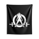 Indoor Wall Tapestries - Black - White Distressed Logo