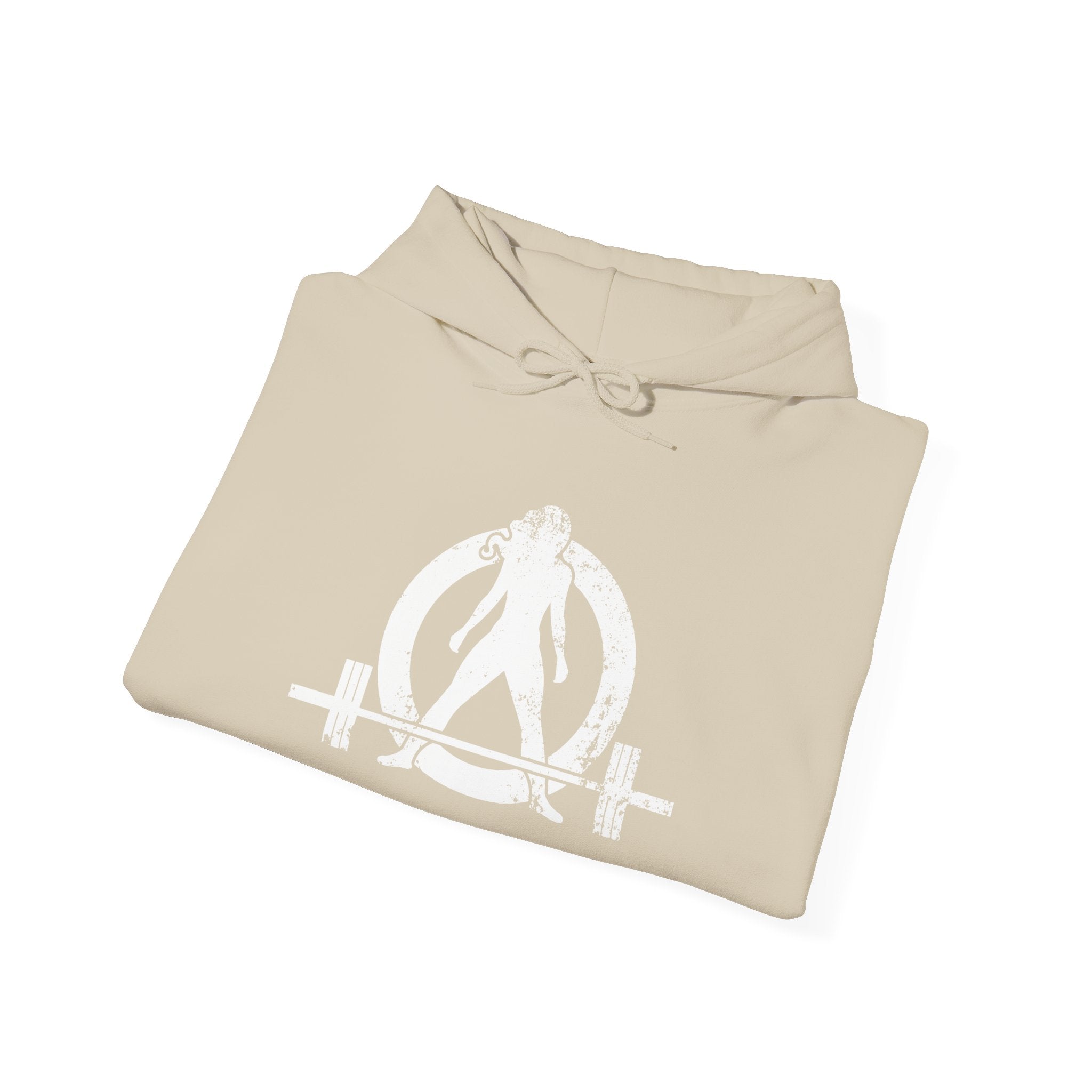 Strong Not Skinny - Unisex Heavy Blend Hooded Sweatshirt - White Distressed Logo