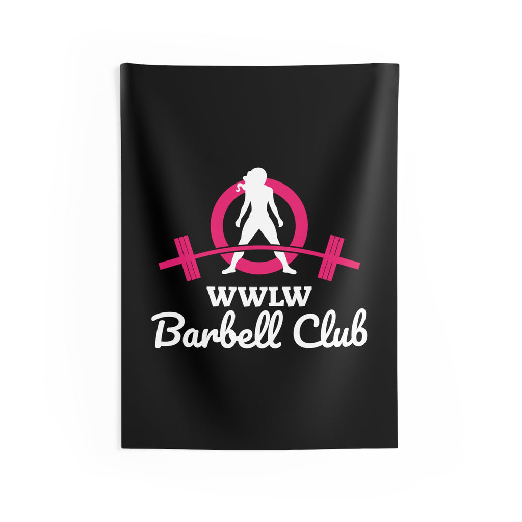 Indoor Wall Tapestries - Black WWLW Barbell Club
