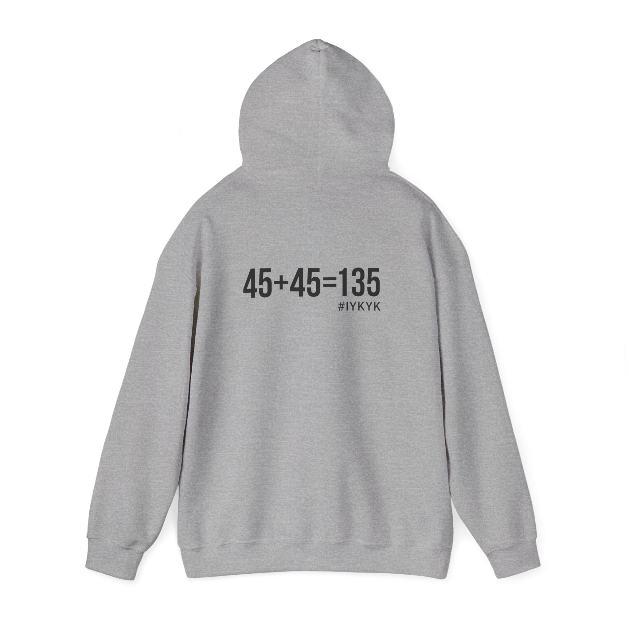 45 + 45 = 135 - Unisex Heavy Blend Hooded Sweatshirt  - Black Logo