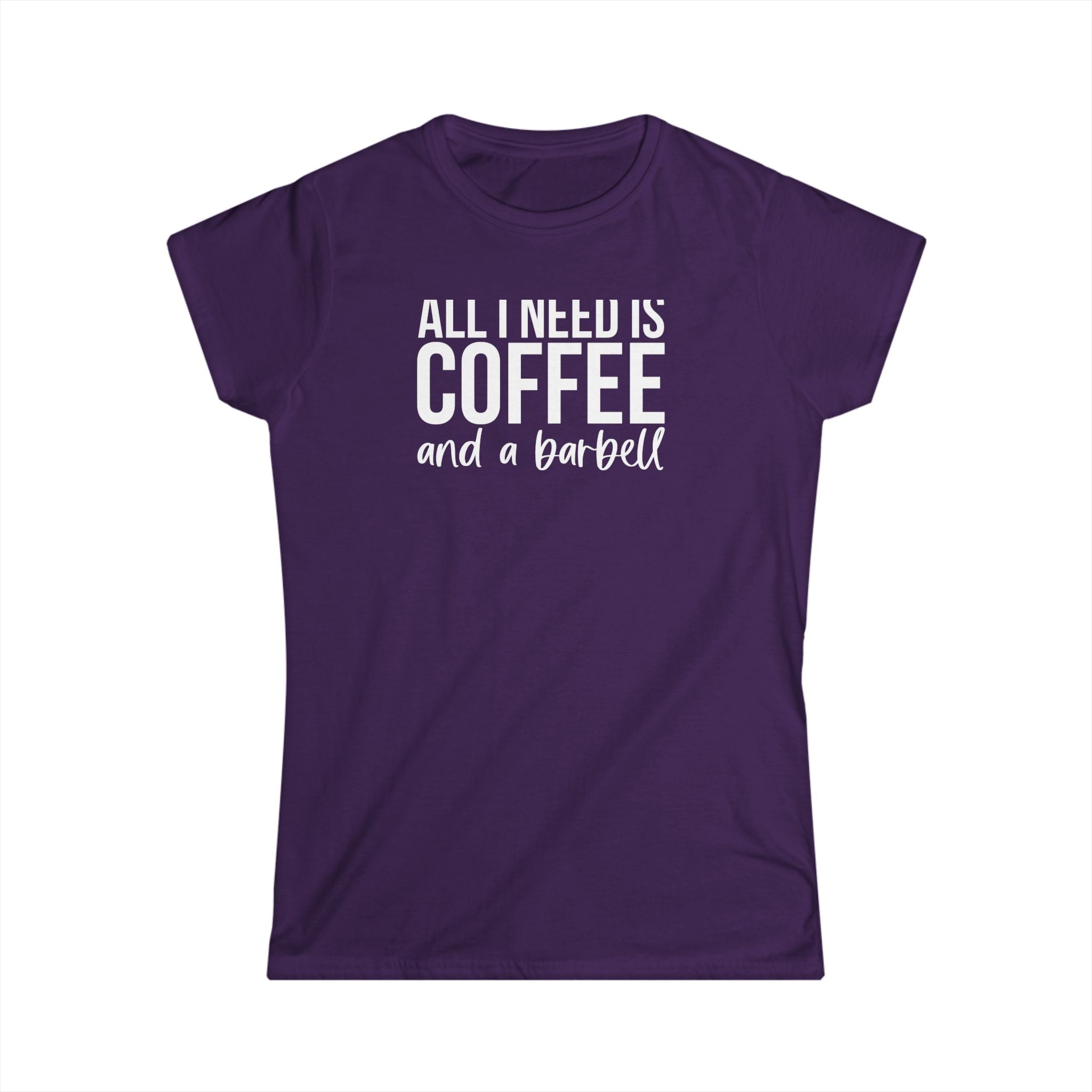 Coffee & A Barbell - Women's Softstyle Tee - Front Logo & Color Back
