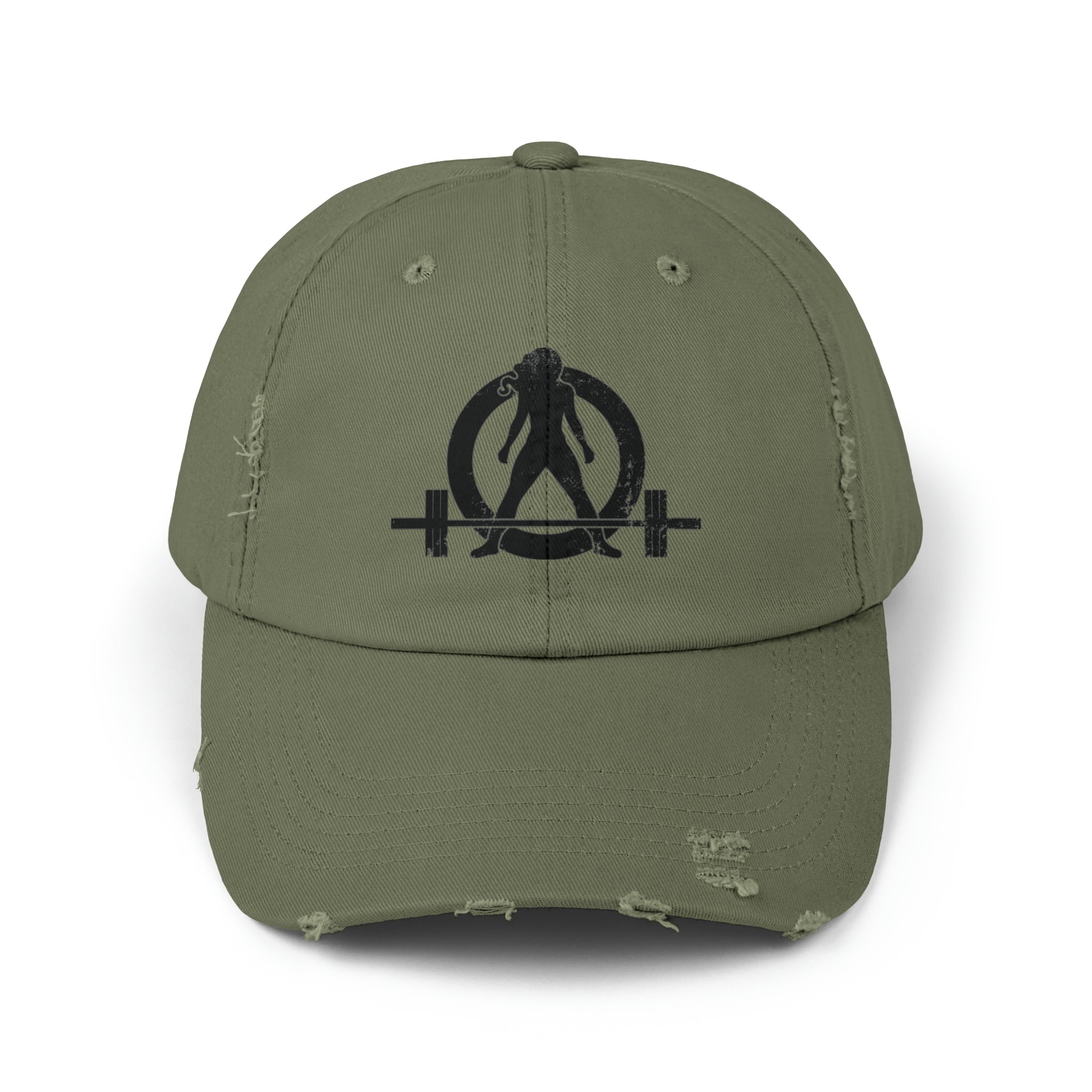 Unisex Distressed Cap - Classic Black Logo