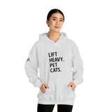 Lift Heavy Pet Cats - Unisex Heavy Blend Hooded Sweatshirt - Black Logo