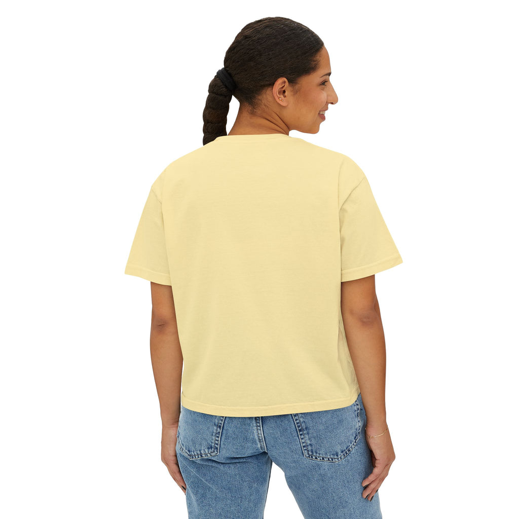 Women's Boxy Tee - Color Distressed Inverted Logo Front
