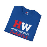 Heavy Weights Barbell Club  - Unisex Softstyle T-Shirt - Black Logo - Plain Back