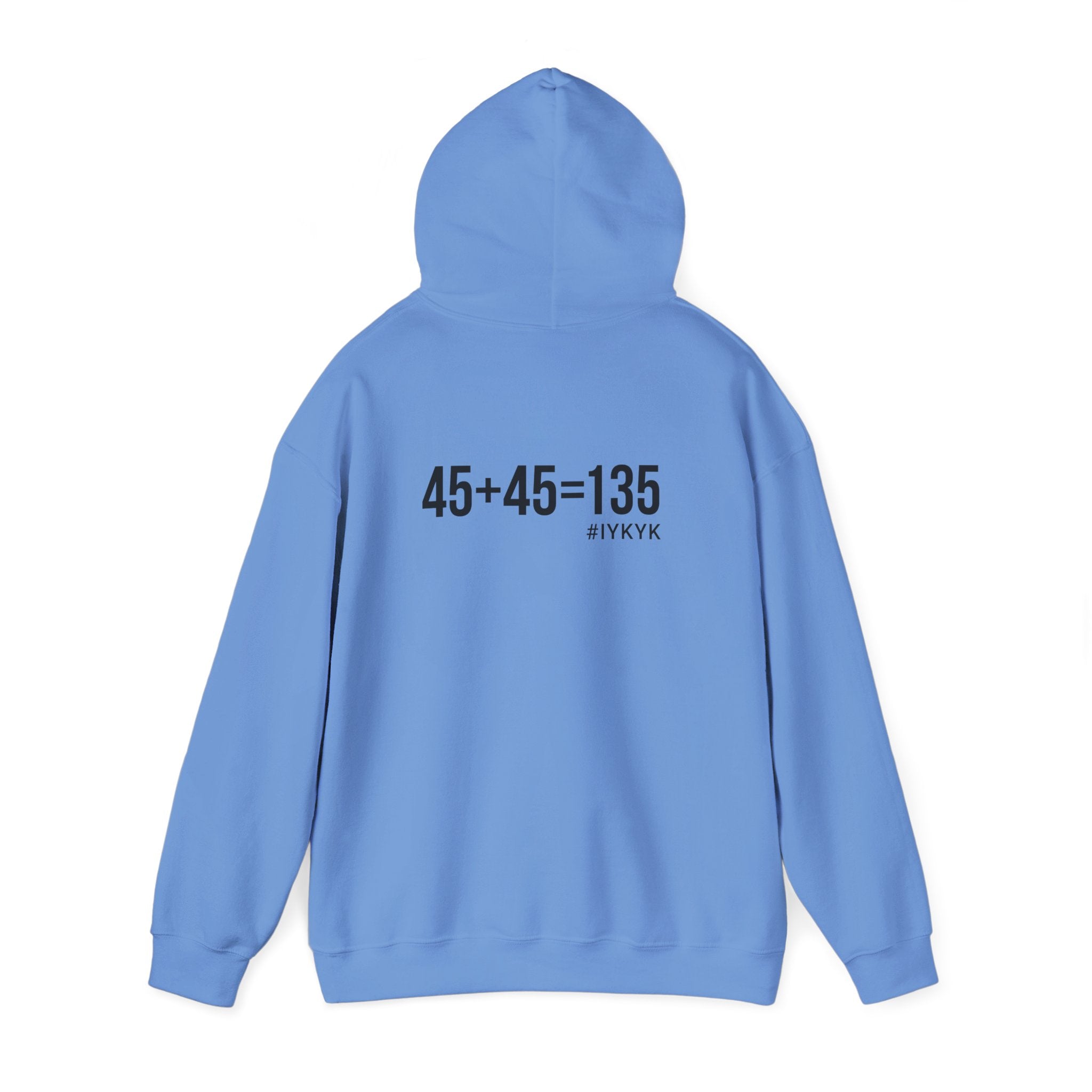 45 + 45 = 135 - Unisex Heavy Blend Hooded Sweatshirt  - Black Logo