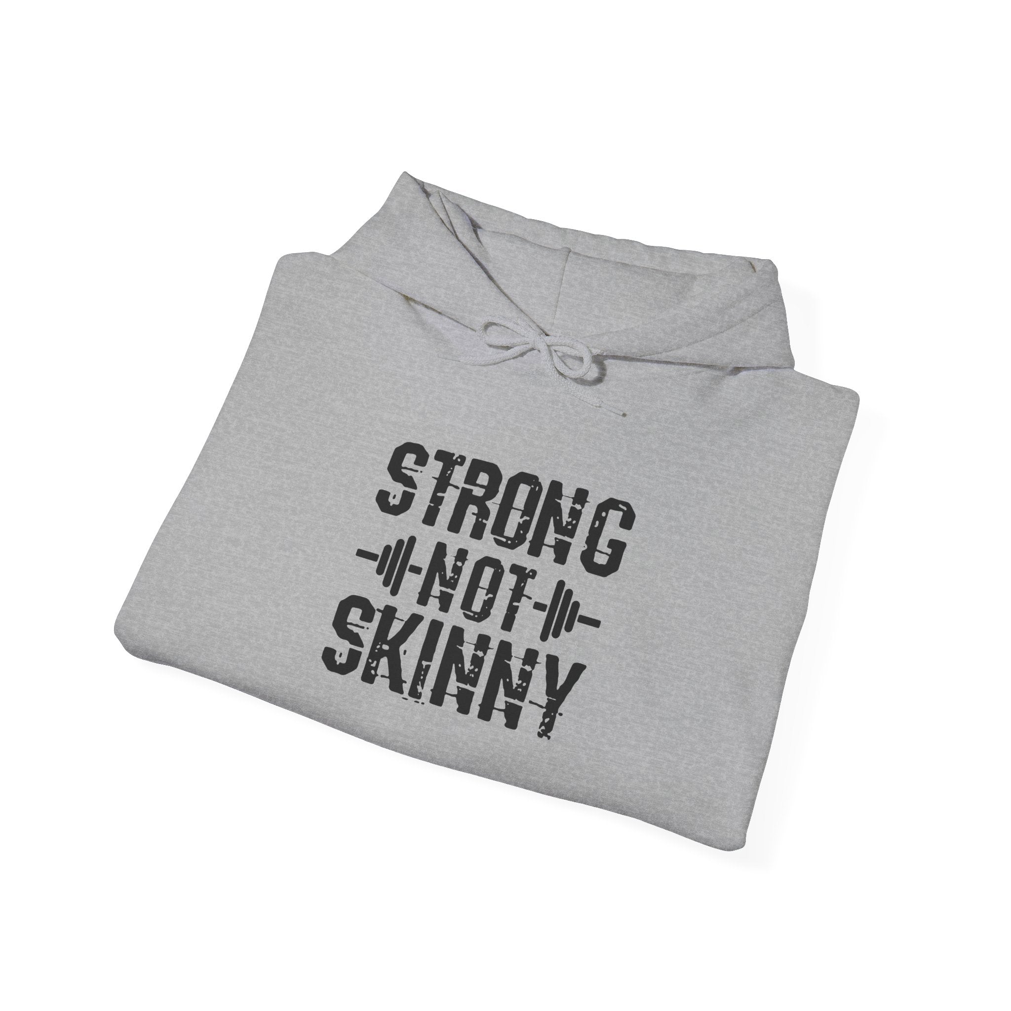 Strong Not Skinny - Unisex Heavy Blend Hooded Sweatshirt - Black Front Logo