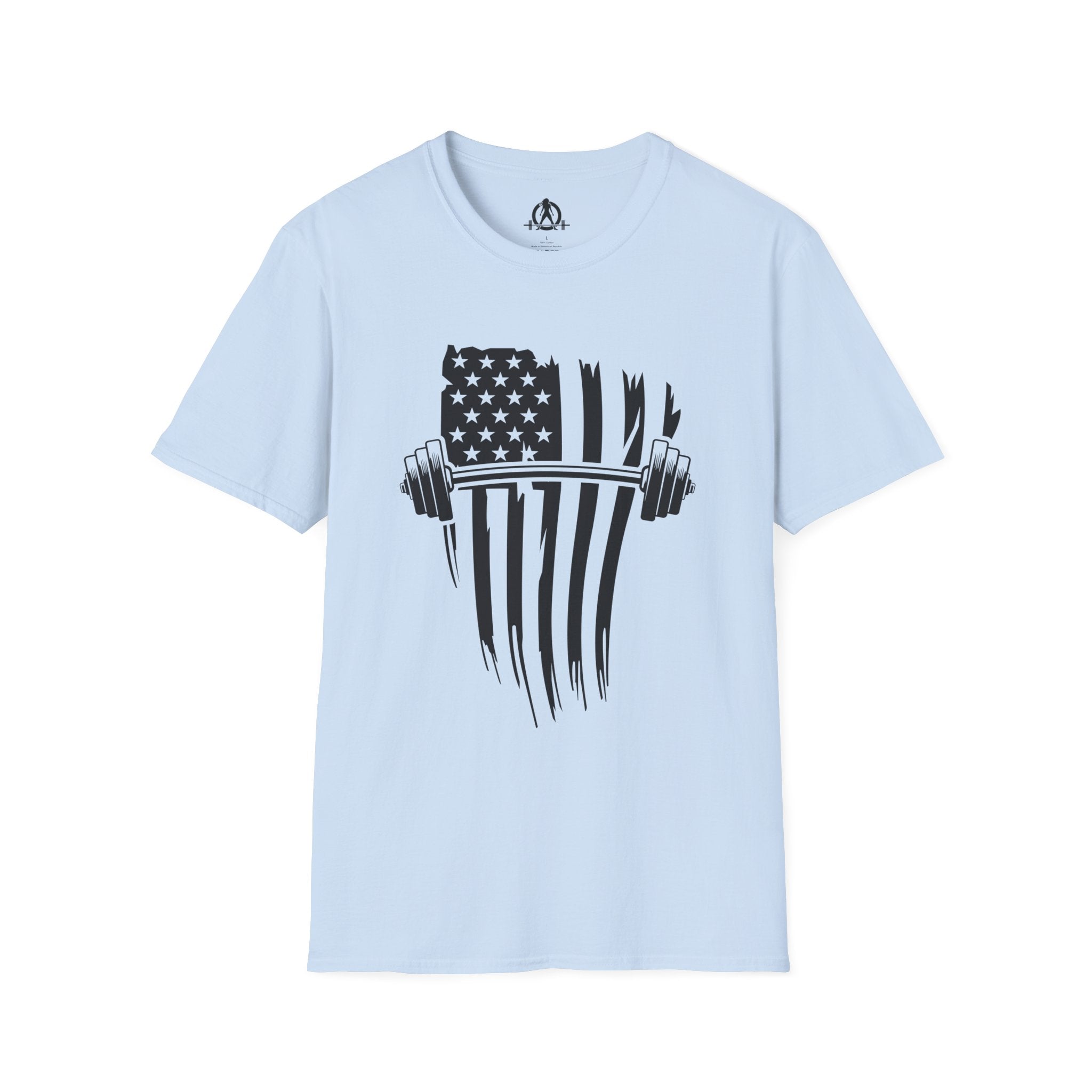USA Barbell  - Unisex Softstyle T-Shirt - Black Logo - Plain Back