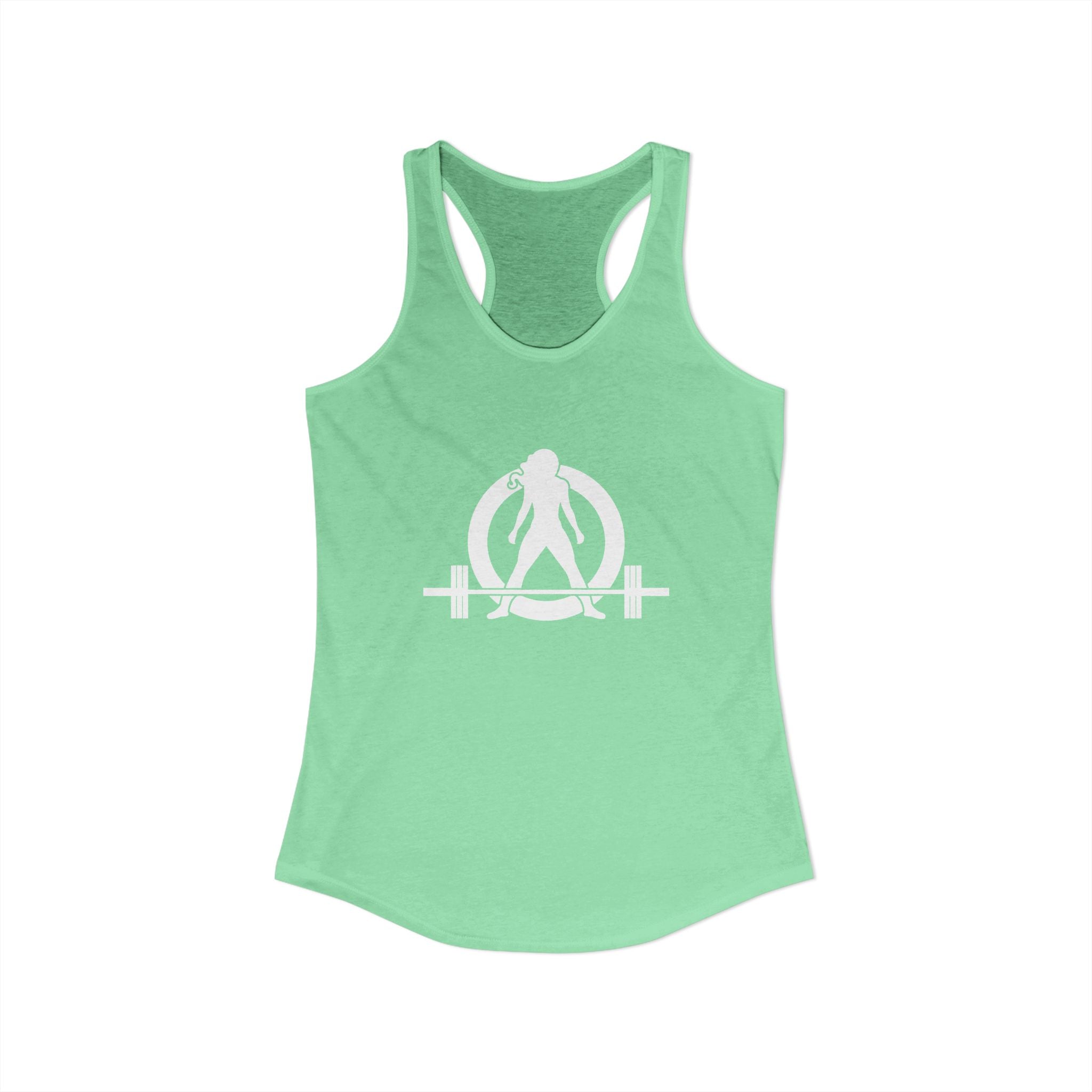 45 + 45 = 135 - Women's Ideal Racerback Tank - White Print Front & Back