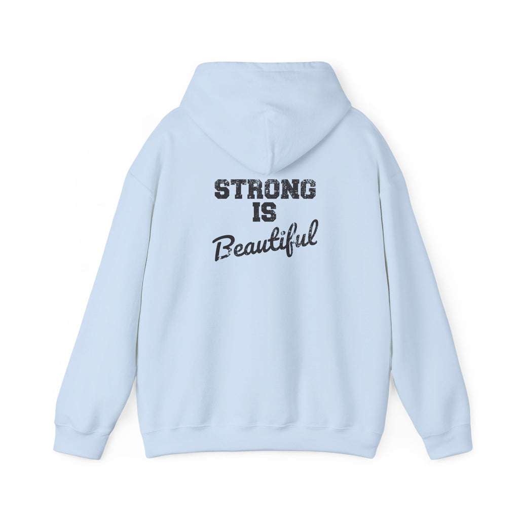 Strong Is Beautiful - Distressed Black Logo - Unisex Heavy Blend Hooded Sweatshirt