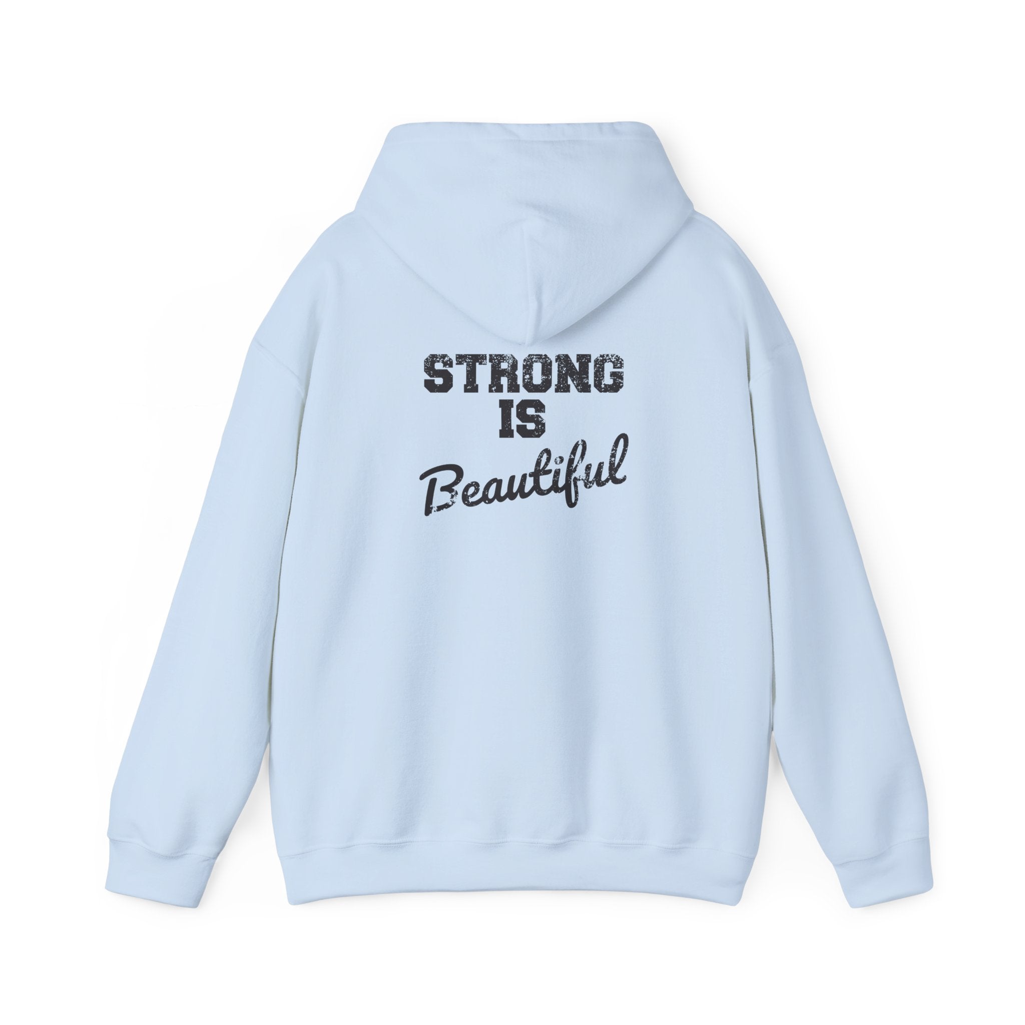 Strong Is Beautiful - Distressed Black Logo - Unisex Heavy Blend Hooded Sweatshirt