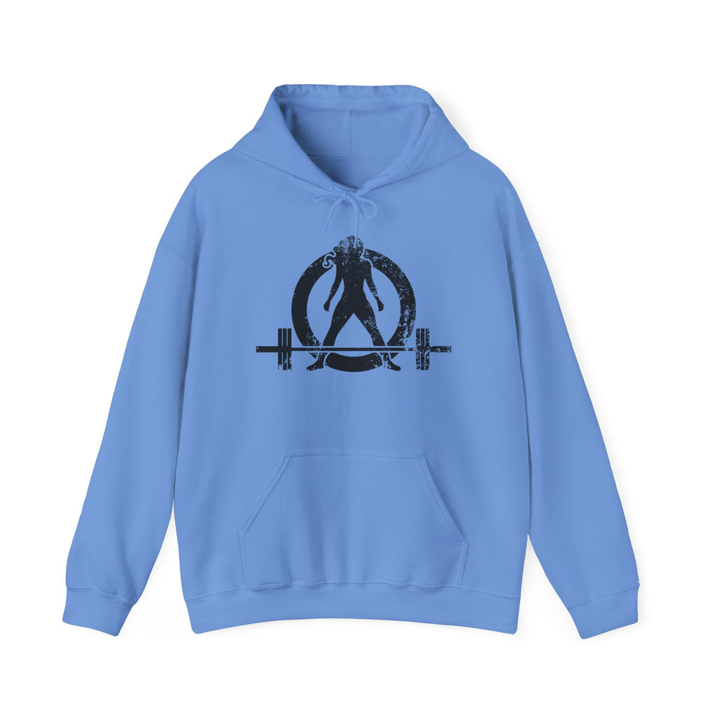 Kick Your Ass - Unisex Heavy Blend Hooded Sweatshirt  - Distressed White Logo Front & Back
