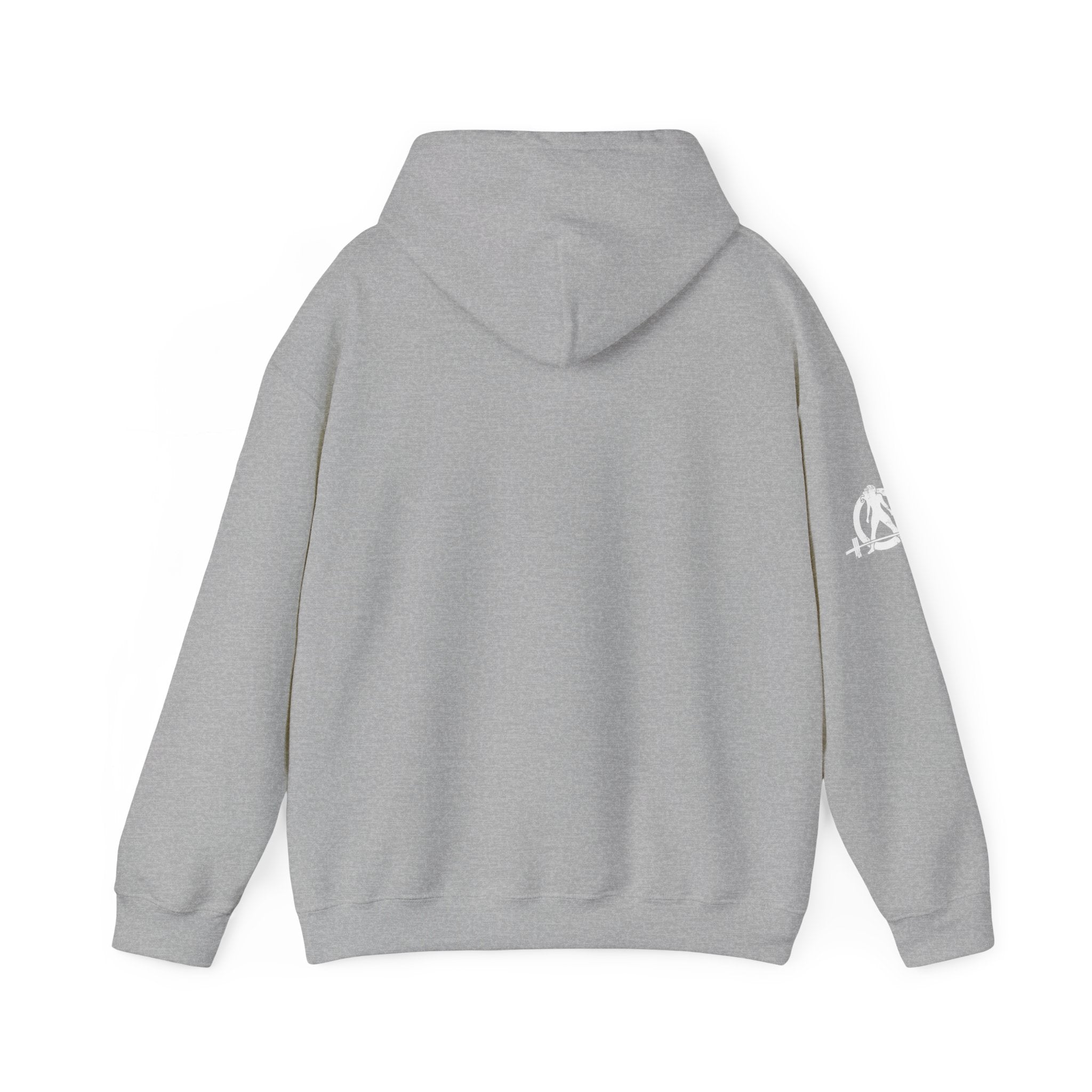 Cardio = Lift Weights Faster - Unisex Heavy Blend Hooded Sweatshirt - White Print on Front