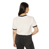 Goal Weight Strong AF - Unisex Cotton Ringer T-Shirt - Black Logo Plain Back
