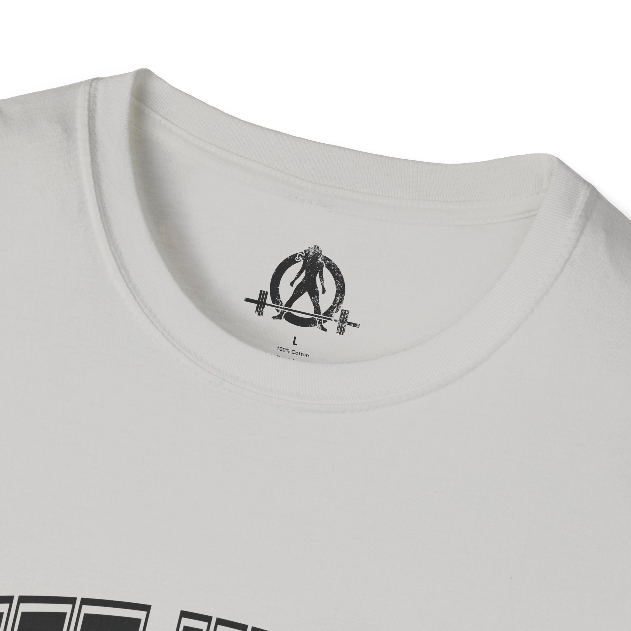Lift Heavy Shit  - Unisex Softstyle T-Shirt - Black Print on Front Plain Back