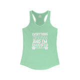 Everything Hurts & I'm Hungry - Women's Ideal Racerback Tank - White Print Front