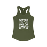 Everything Hurts & I'm Hungry - Women's Ideal Racerback Tank - White Print Front