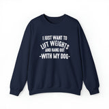 Lift Weights & Hang Out With My Dog - Unisex Heavy Blend™ Crewneck Sweatshirt - Light Logo