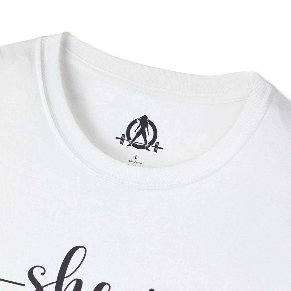 She Is STRONG - Unisex Softstyle T-Shirt - Front Black Print