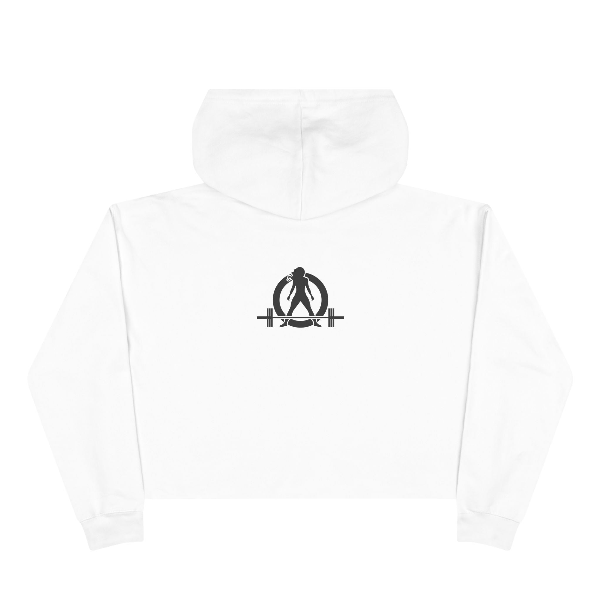 Strong Not Skinny - Empowered Crop Hoodie – For Strong Women Who Lift - Black Distressed Logo