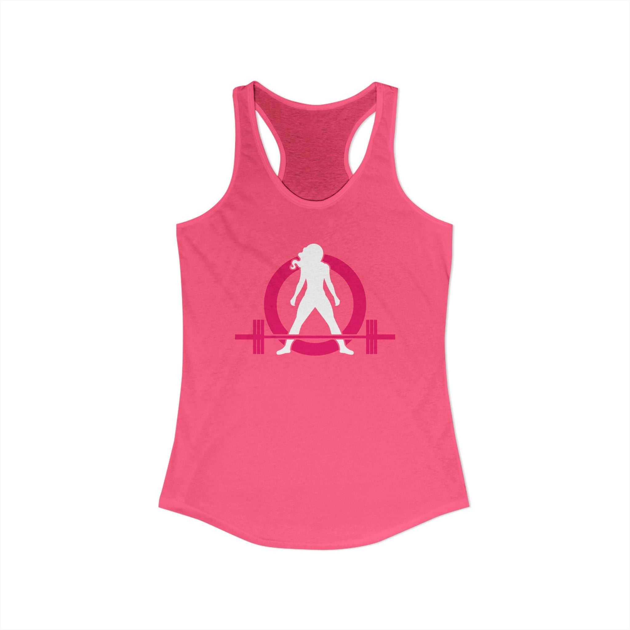 Classic Logo Racer Back Tank Top (BEST SELLER) - Women's Ideal Racerback Tank - Classic Light Logo - Plain Back