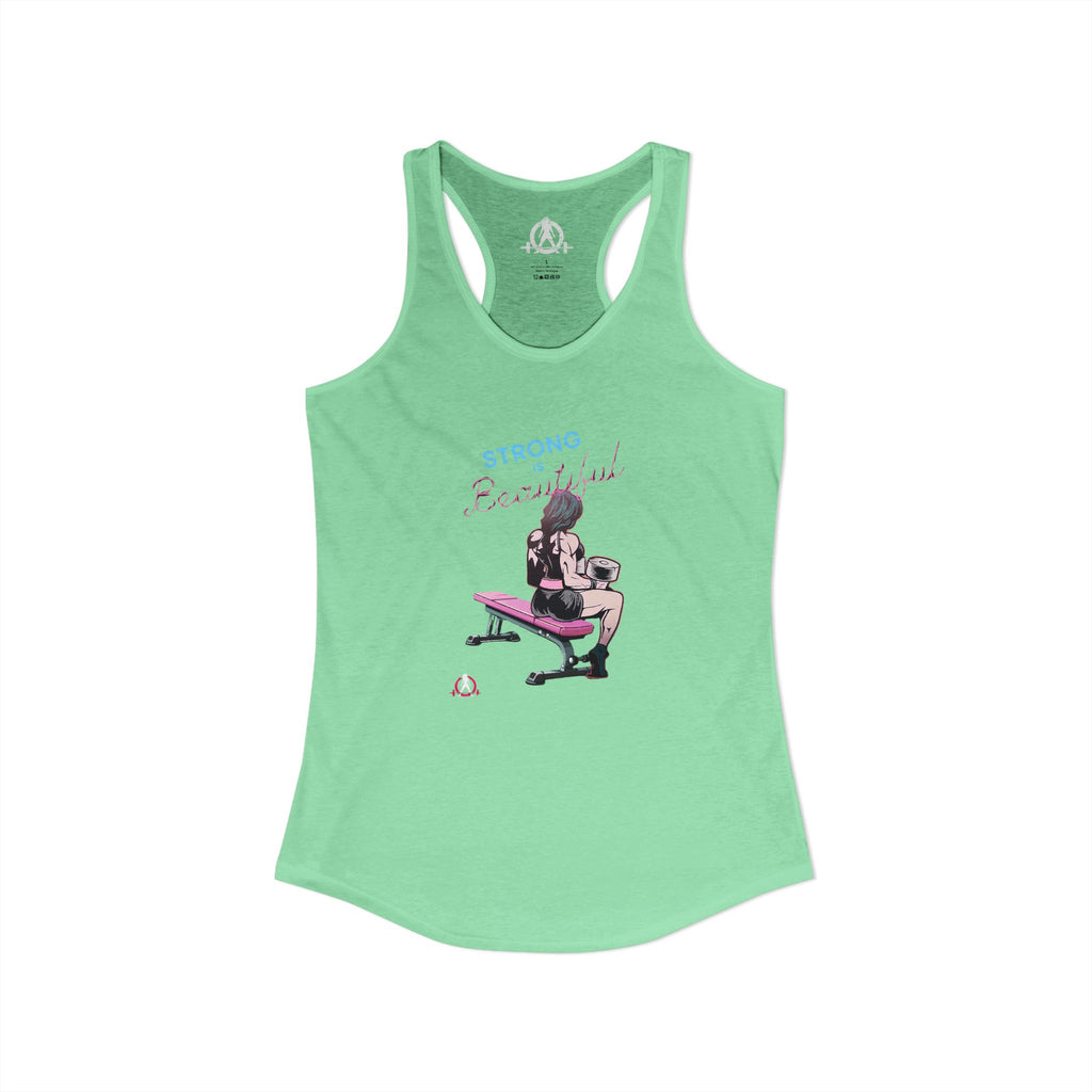 Strong Is Beautiful - Comic  - Racer Back Tank Top - Women's Ideal Racerback Tank Plain Back