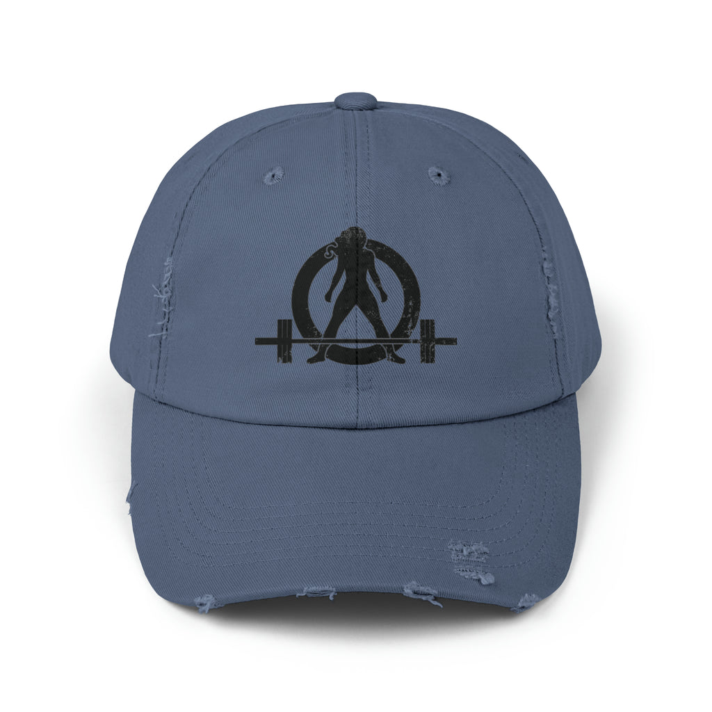 Unisex Distressed Cap - Classic Black Logo
