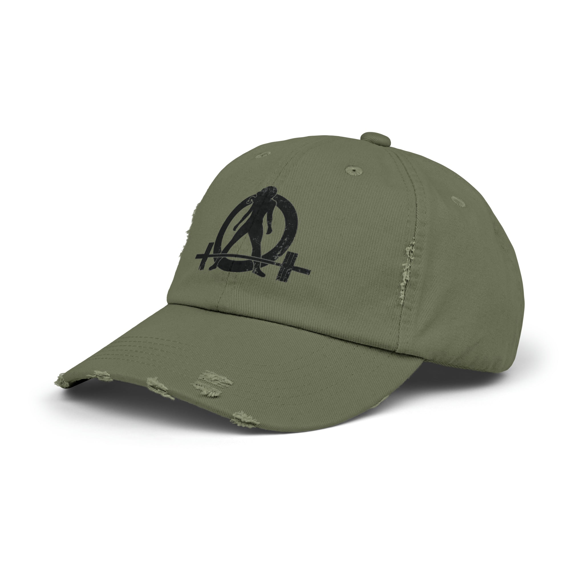 Unisex Distressed Cap - Classic Black Logo