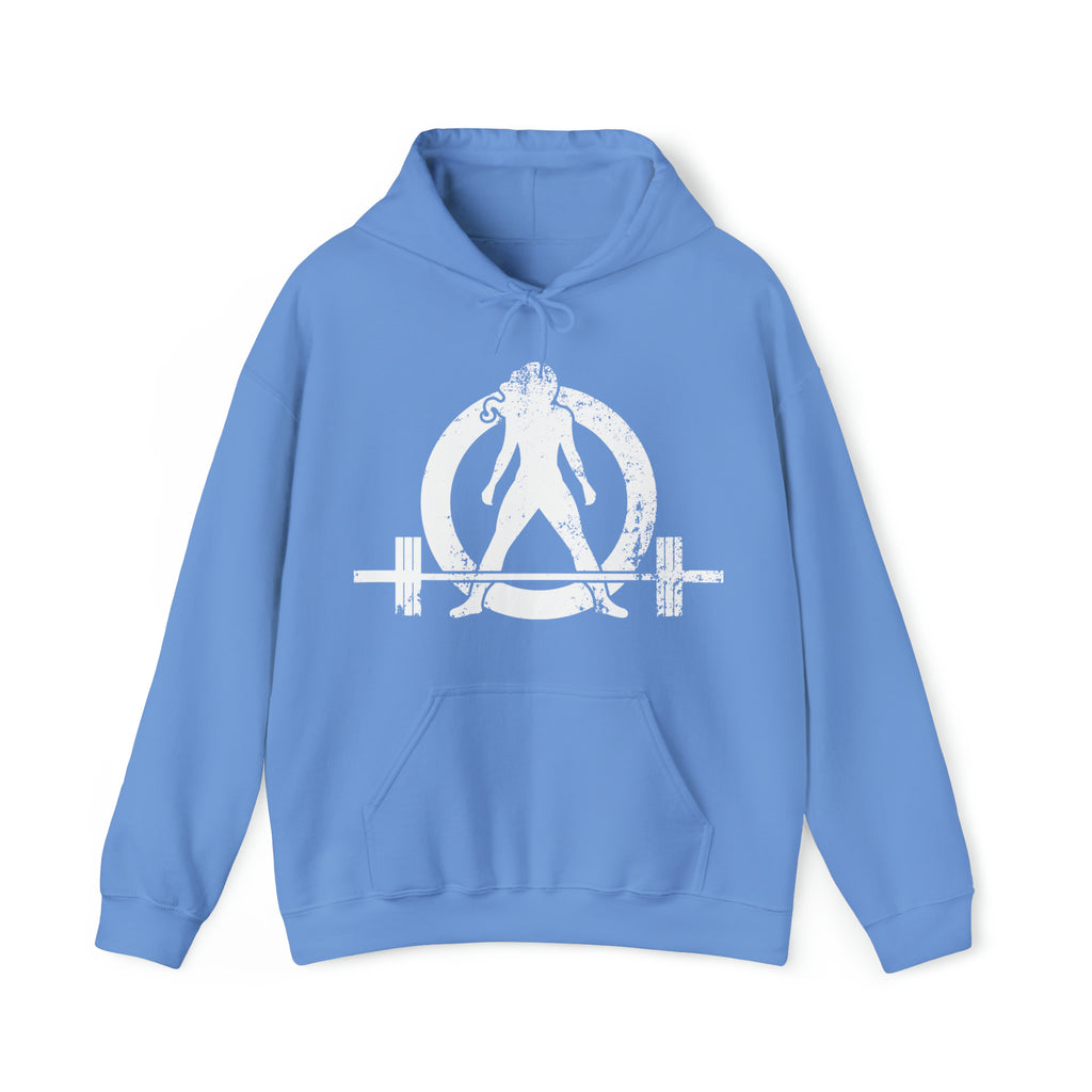 Kick Your Ass - Distressed White Logo  - Unisex Heavy Blend Hooded Sweatshirt (BEST SELLER)