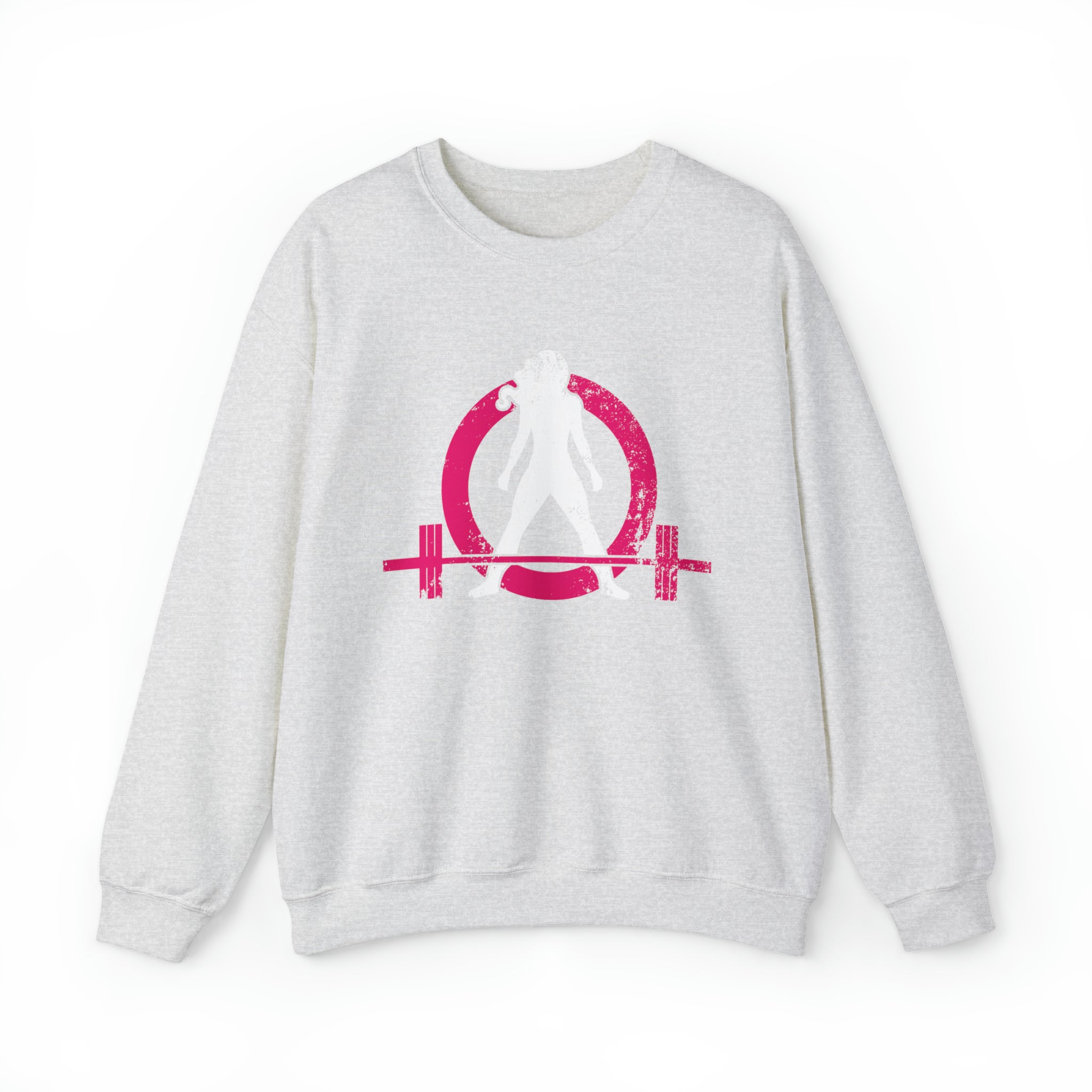 Distressed Logo - Unisex Heavy Blend™ Crewneck Sweatshirt - Inverted Color Logo