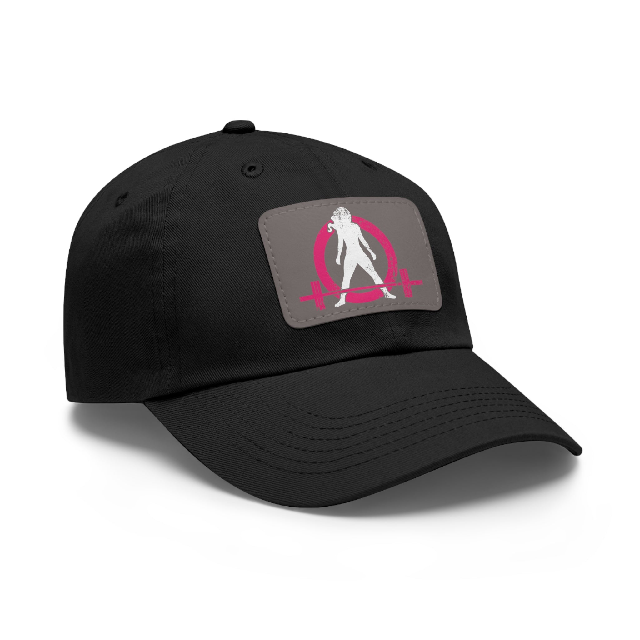 Distressed - Dad Hat with Leather Patch (Rectangle) - Color Font