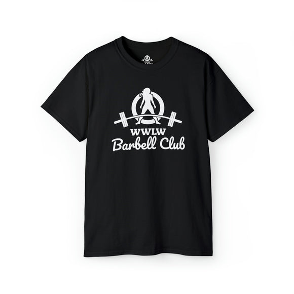 Barbell Club White Classic Logo - Unisex Ultra Cotton Tee