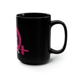 Black Mug, 15oz - Distressed Black Logo