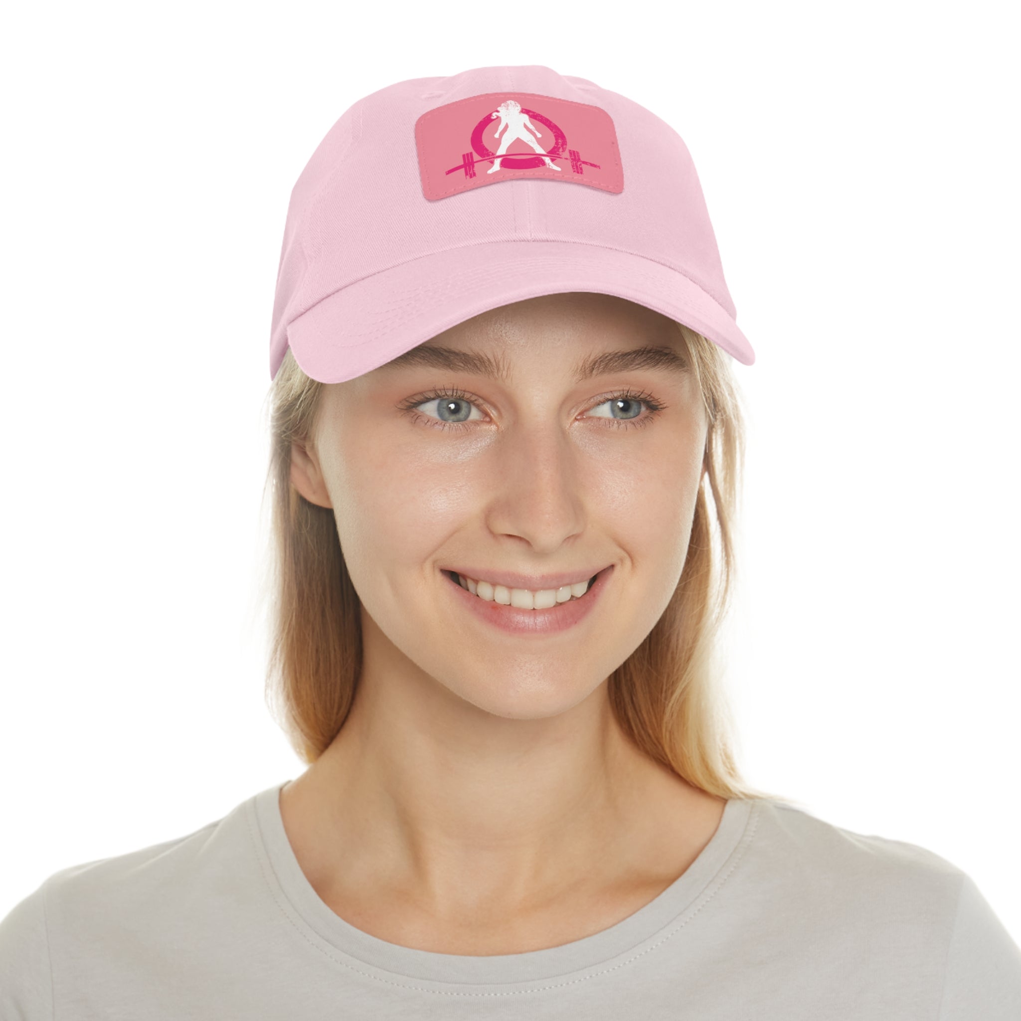 Distressed - Dad Hat with Leather Patch (Rectangle) - Color Font