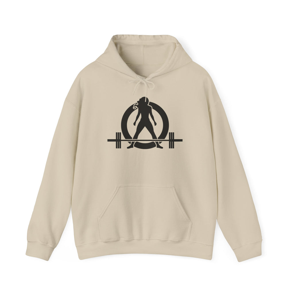 Kick Your Ass - Unisex Heavy Blend Hooded Sweatshirt  - Classic White Logo Front & Back