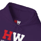 Heavy Weights Barbell Club  - Unisex Heavy Blend Hooded Sweatshirt  - Black Print Front/Back/Arm