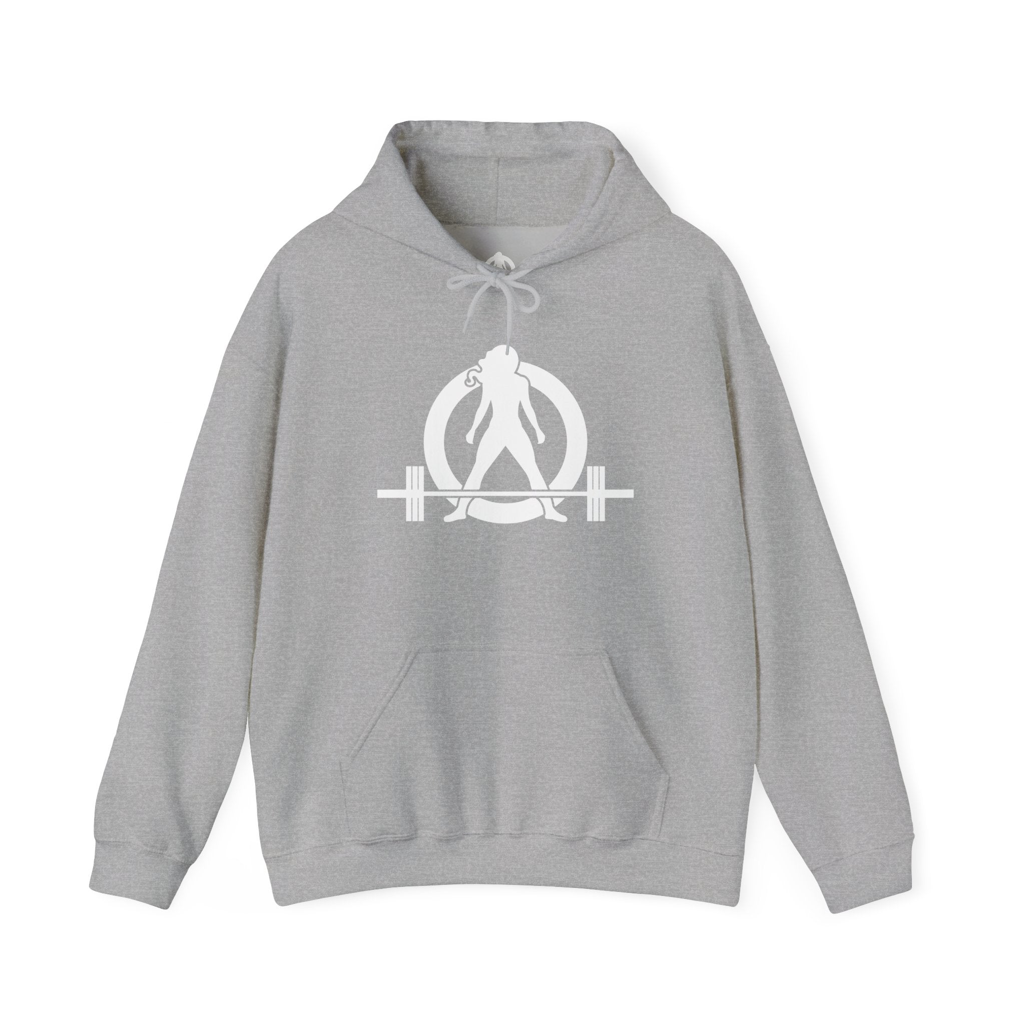 Lift Heavy Run Fast - Unisex Heavy Blend Hooded Sweatshirt - Front White & Back Logo