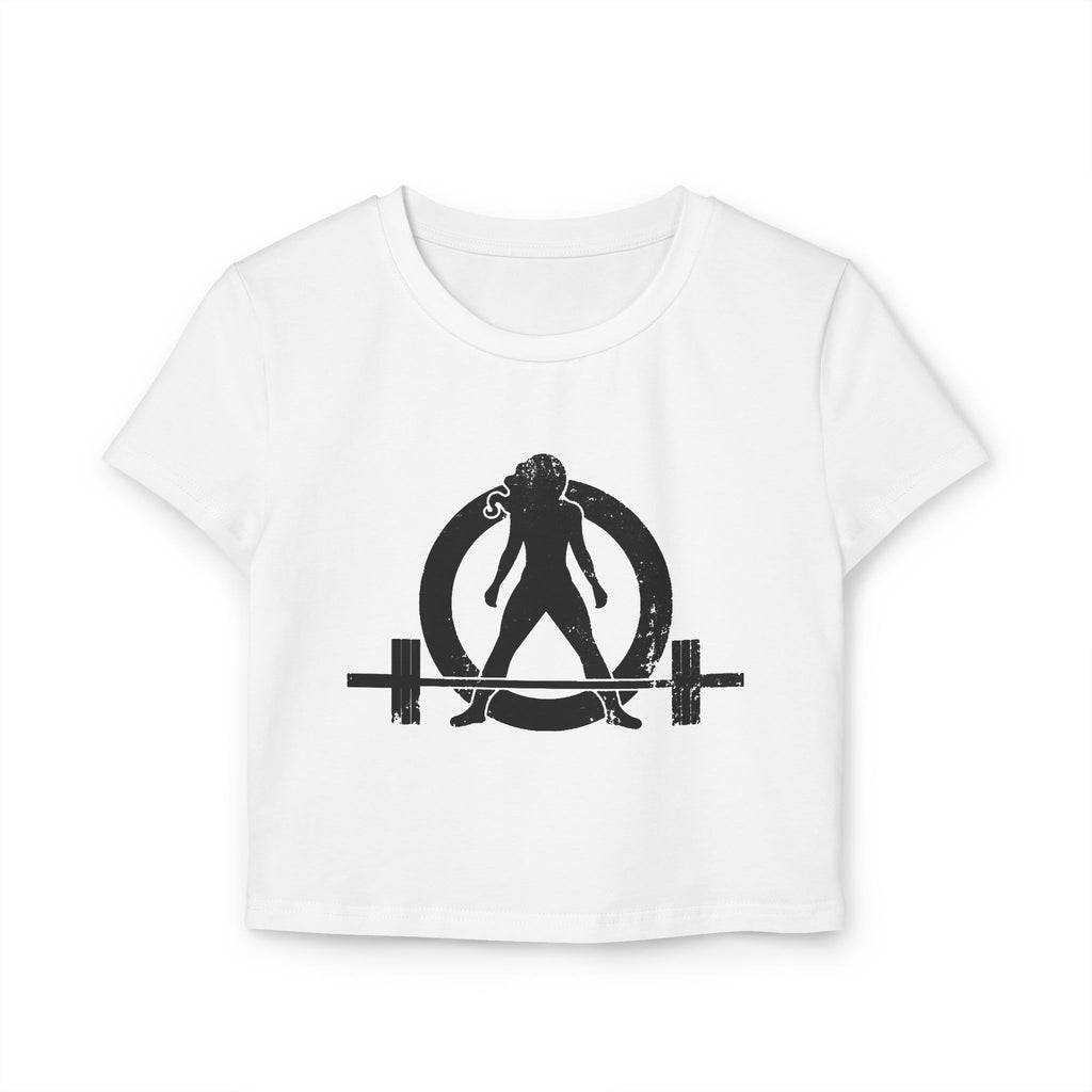 Women's Baby Tee - Black Distressed Logo
