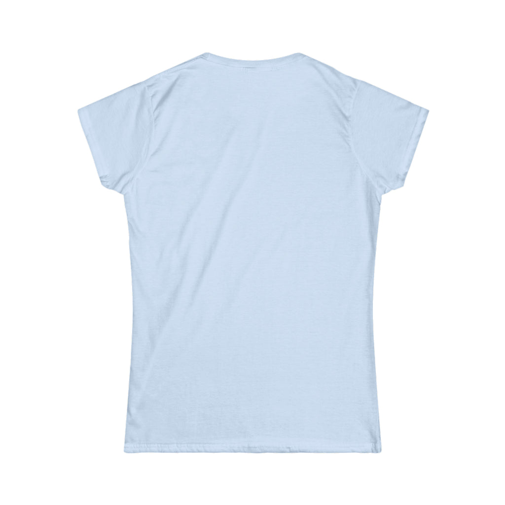 Lift Heavy Shit - Women's Softstyle Tee - White Distressed Logo on Front Plain Back