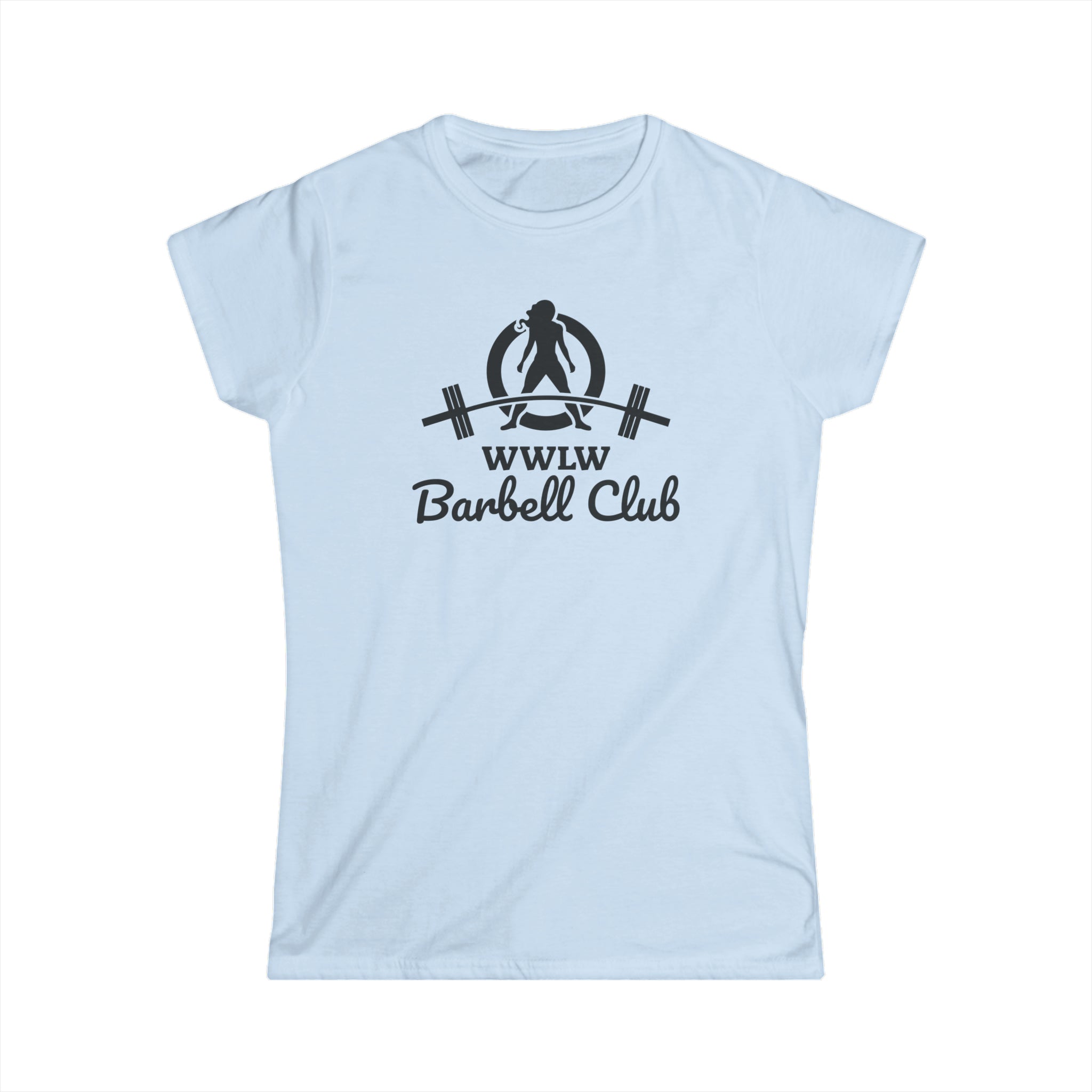 Barbell Club - Women's Softstyle Tee - Black Logo - Plain Back