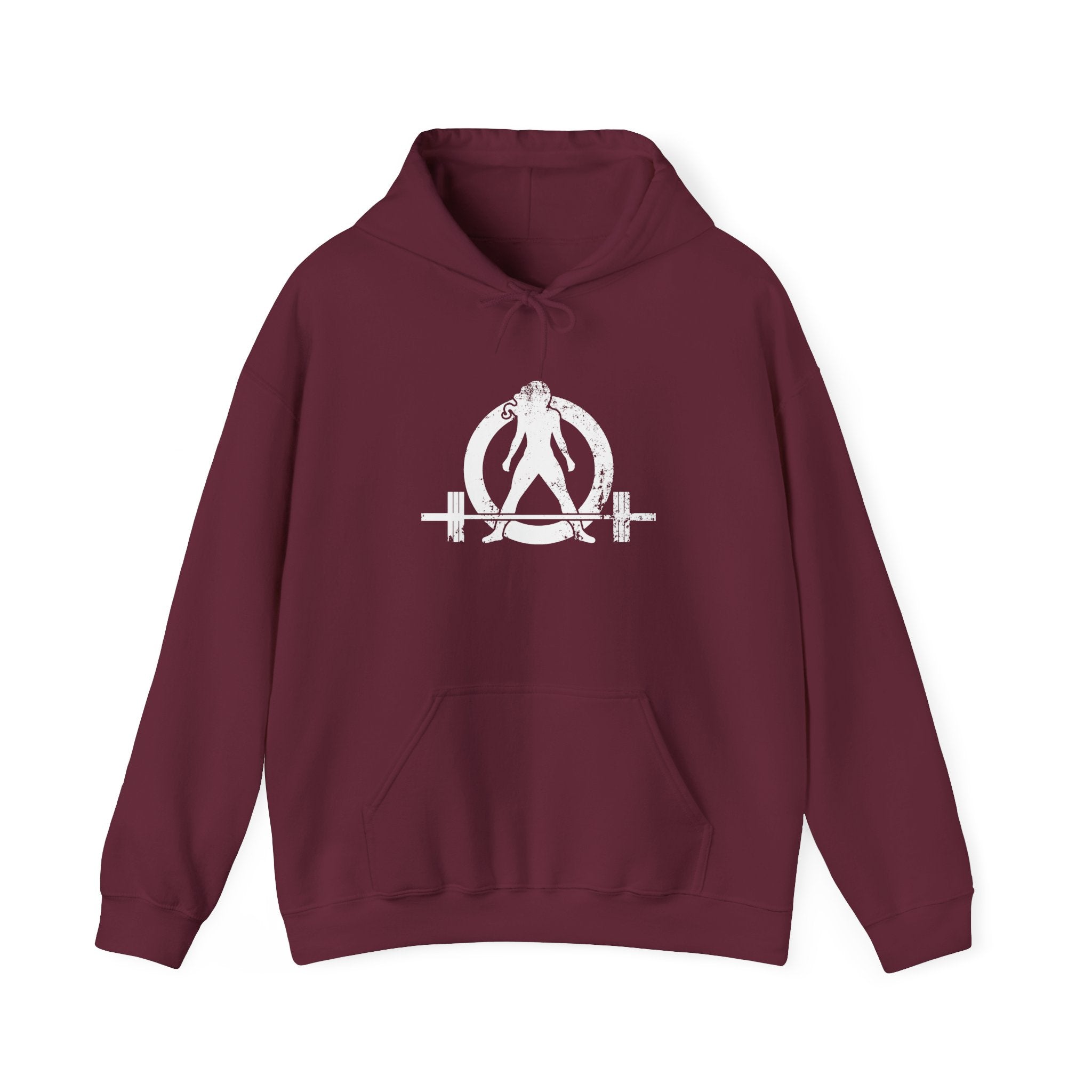 Strong Is Beautiful – Unisex Heavy Blend™ Hooded Sweatshirt (Distressed White Logo) 🤍💪