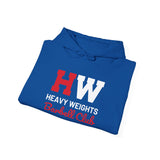 Heavy Weights Barbell Club  - Unisex Heavy Blend Hooded Sweatshirt  - Black Print Front/Back/Arm